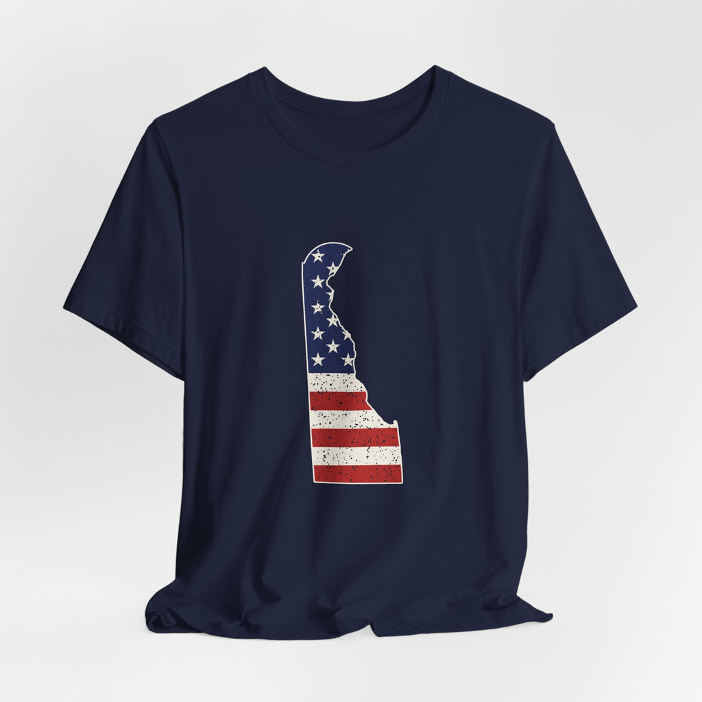Delaware American Flag Map T-Shirt