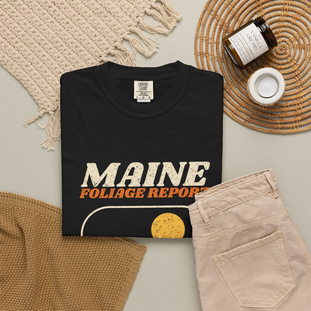 Maine Foliage Report Retro Landscape T-Shirt