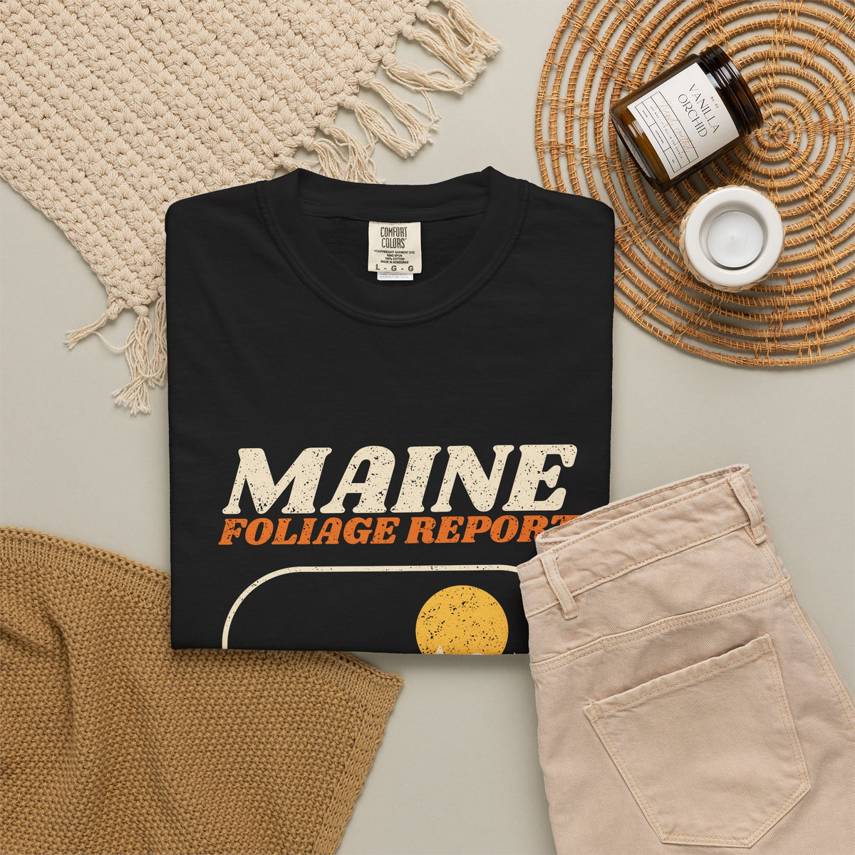 Maine Foliage Report Retro Landscape T-Shirt