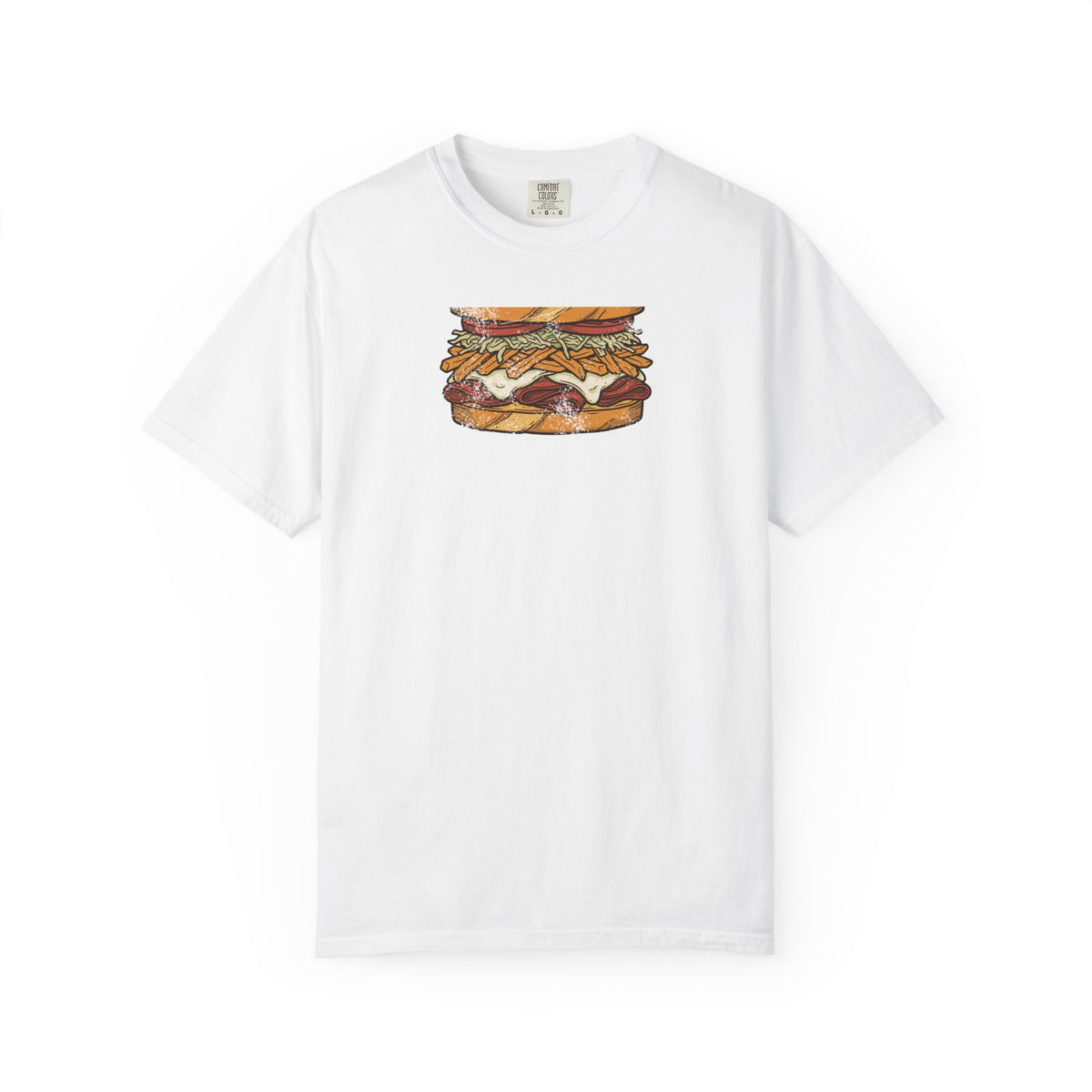 Pittsburgh Fries and Slaw Sandwich Food Illustration T-Shirt