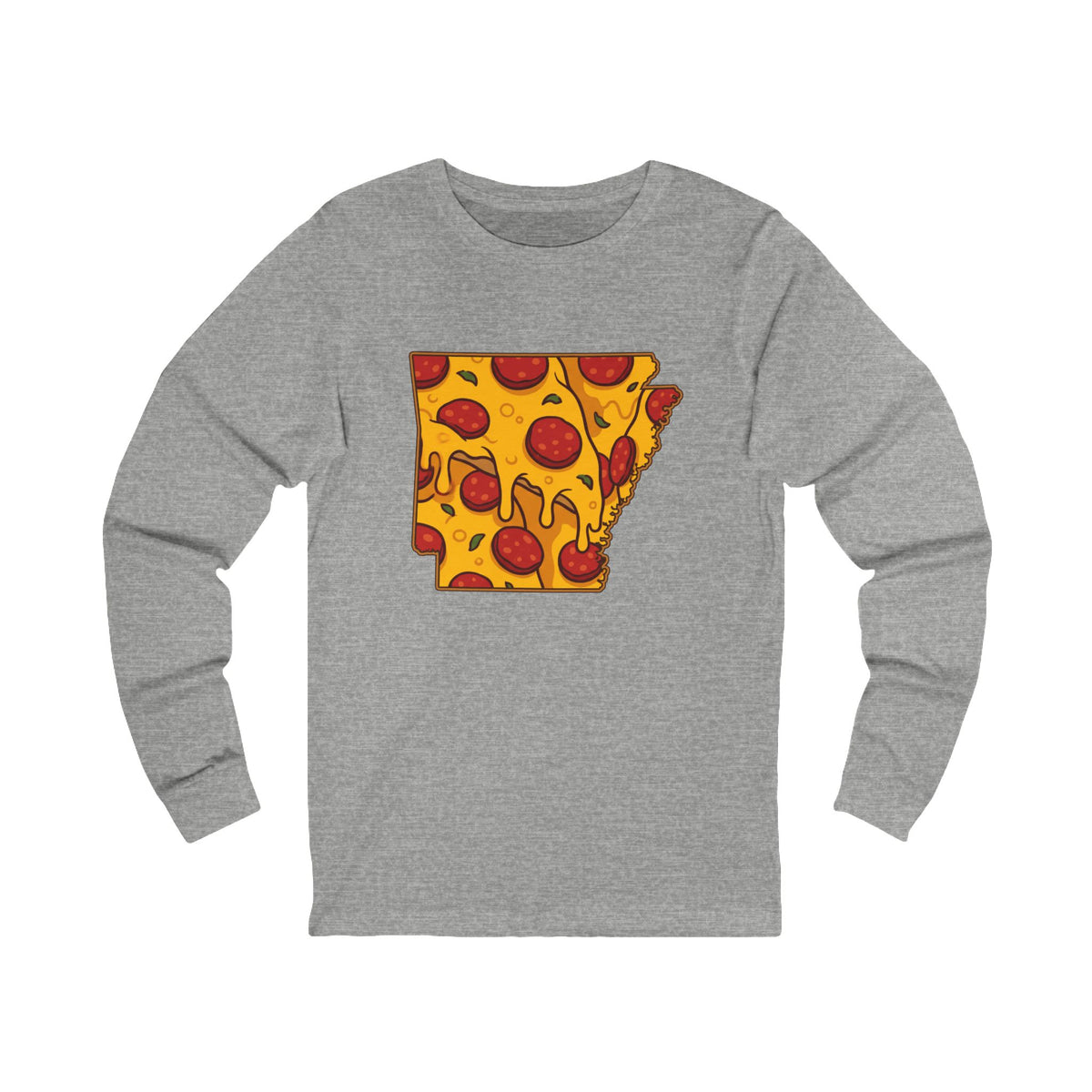 Arkansas Pizza Map Long Sleeve Tee