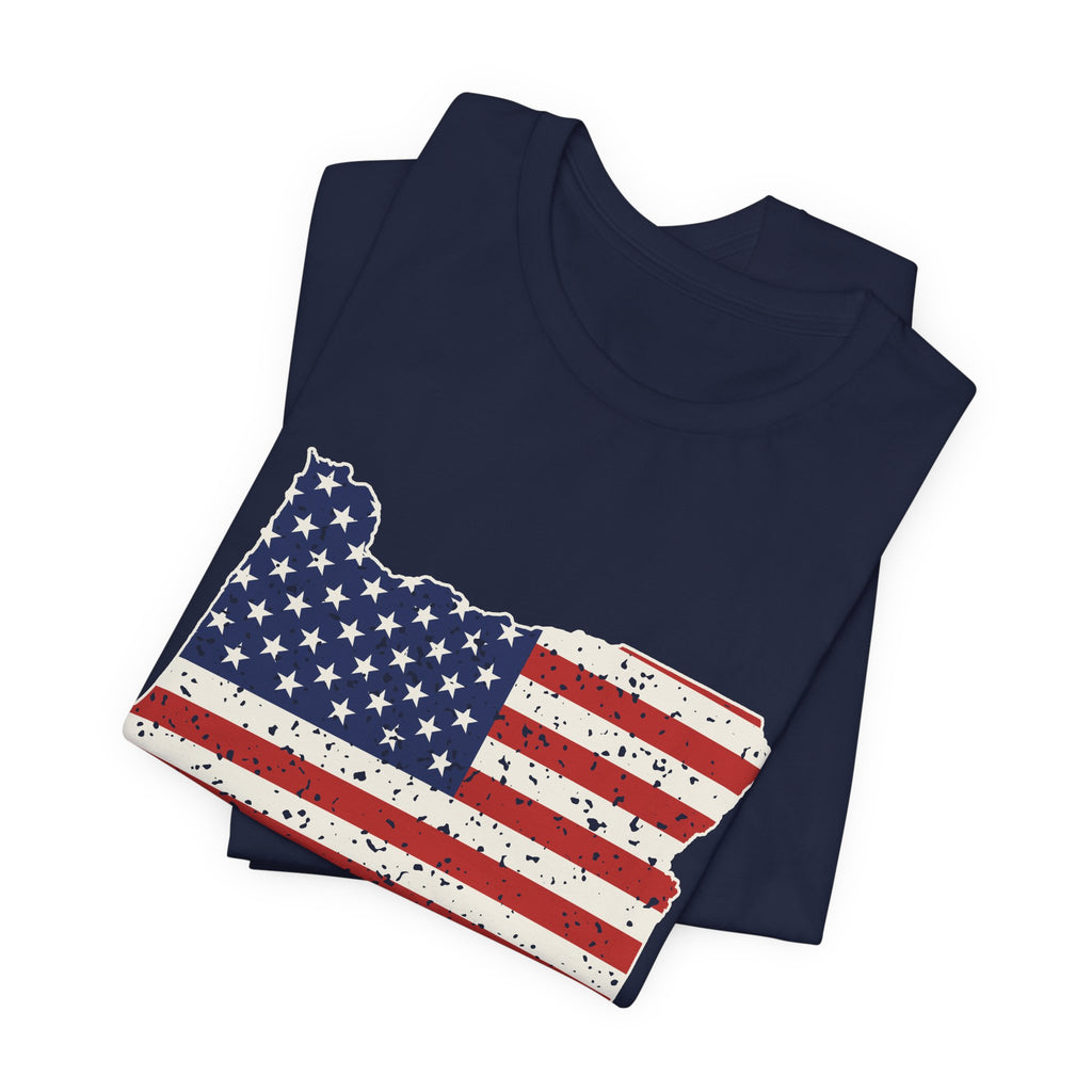 Oregon American Flag Map T-Shirt