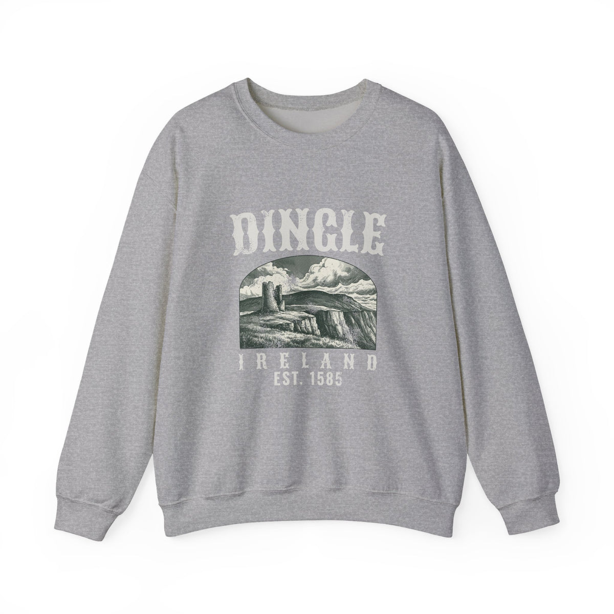 Dingle Ireland Est 1585 Vintage Mountain Landscape Crewneck Sweatshirt