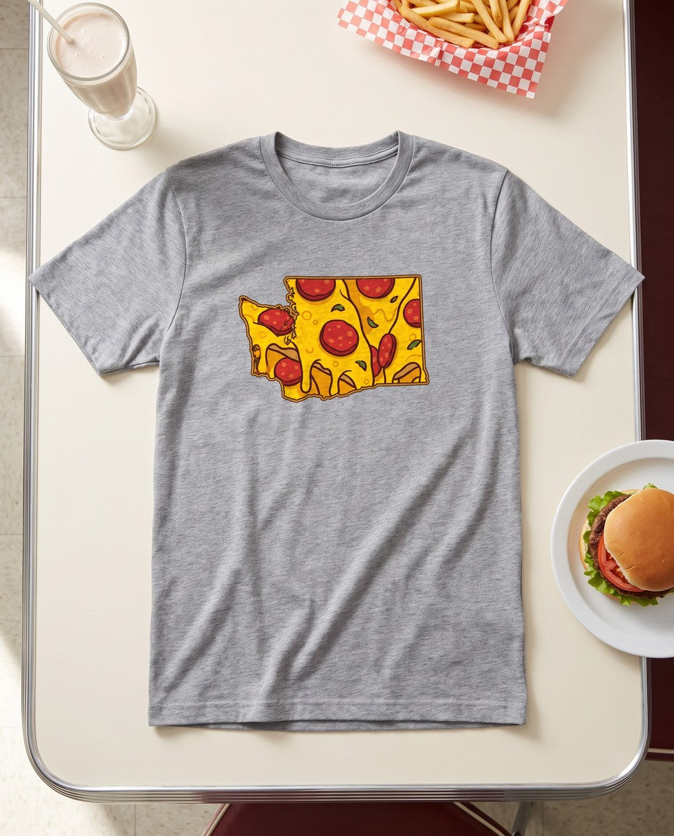 Washington Pizza Map T-Shirt (photo)