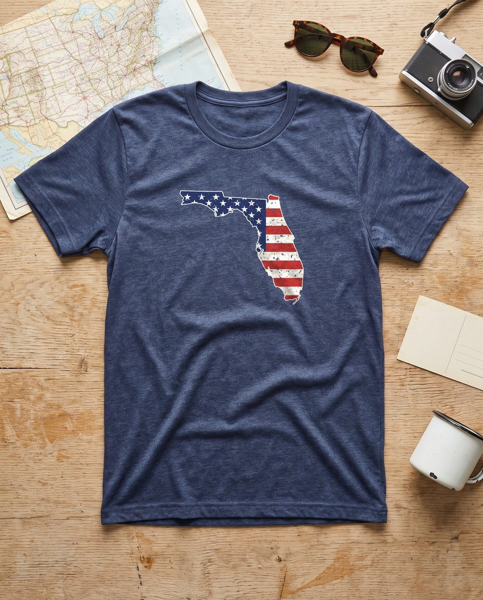 Florida American Flag Map T-Shirt (photo)