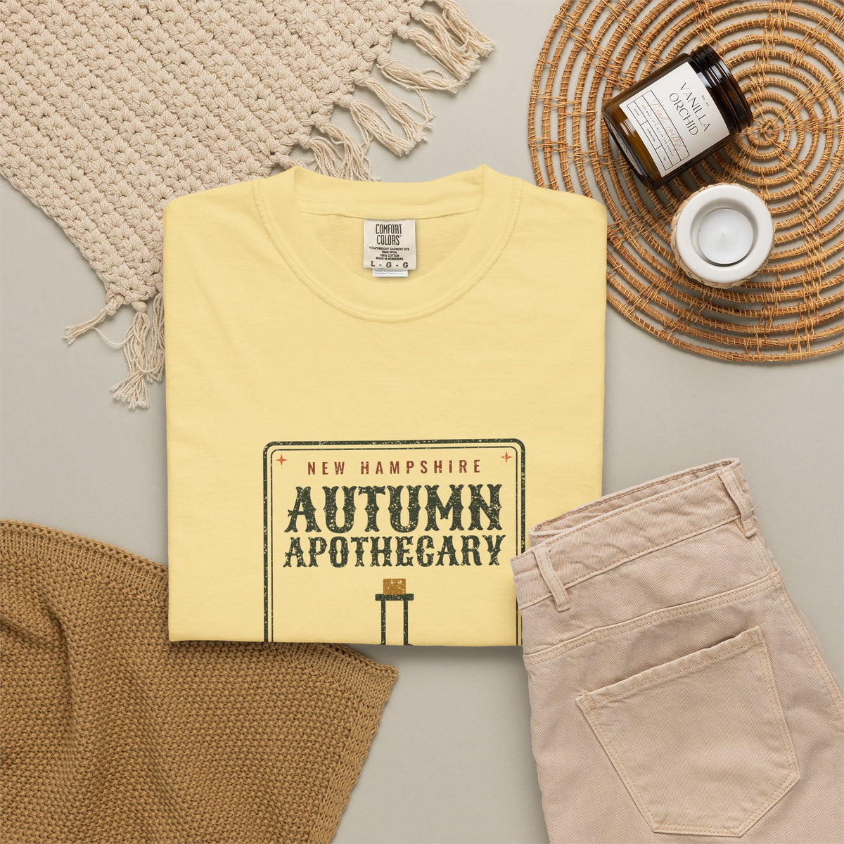 New Hampshire Autumn Apothecary Label T-Shirt