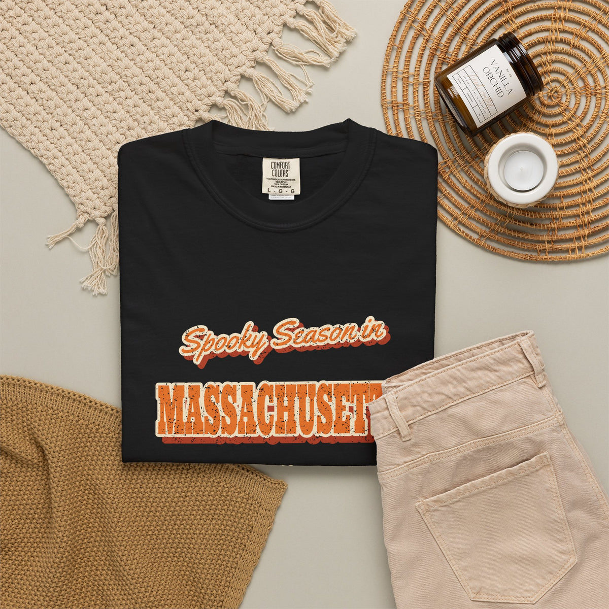 Spooky Season in Massachusetts Vintage Postcard T-Shirt