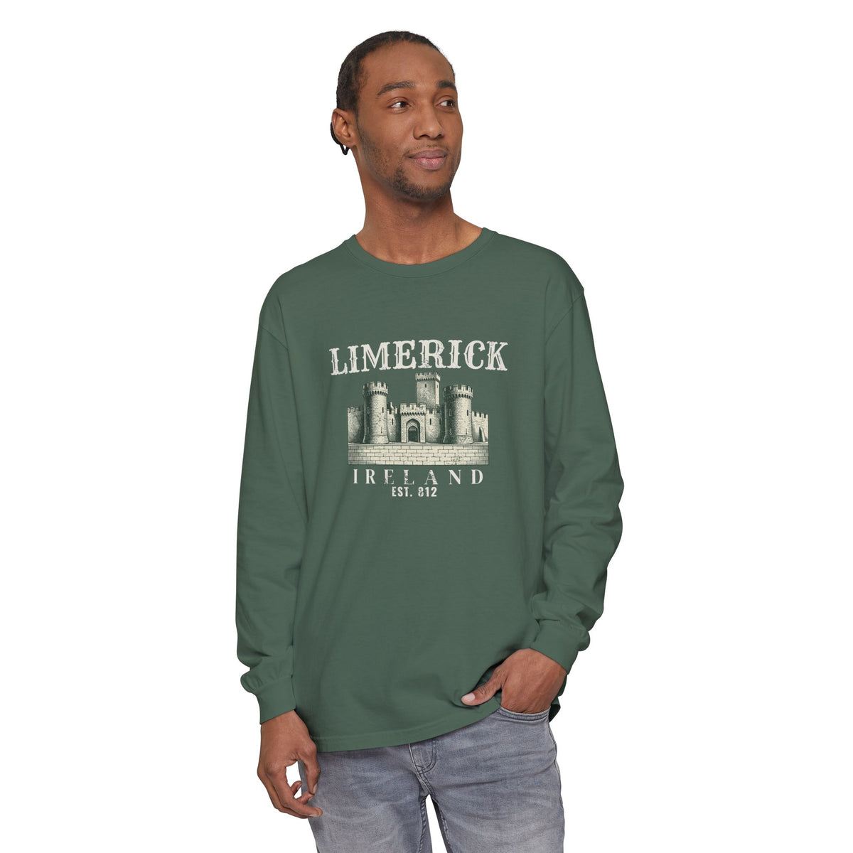 Limerick Ireland Est 812 Vintage Castle Long Sleeve Tee