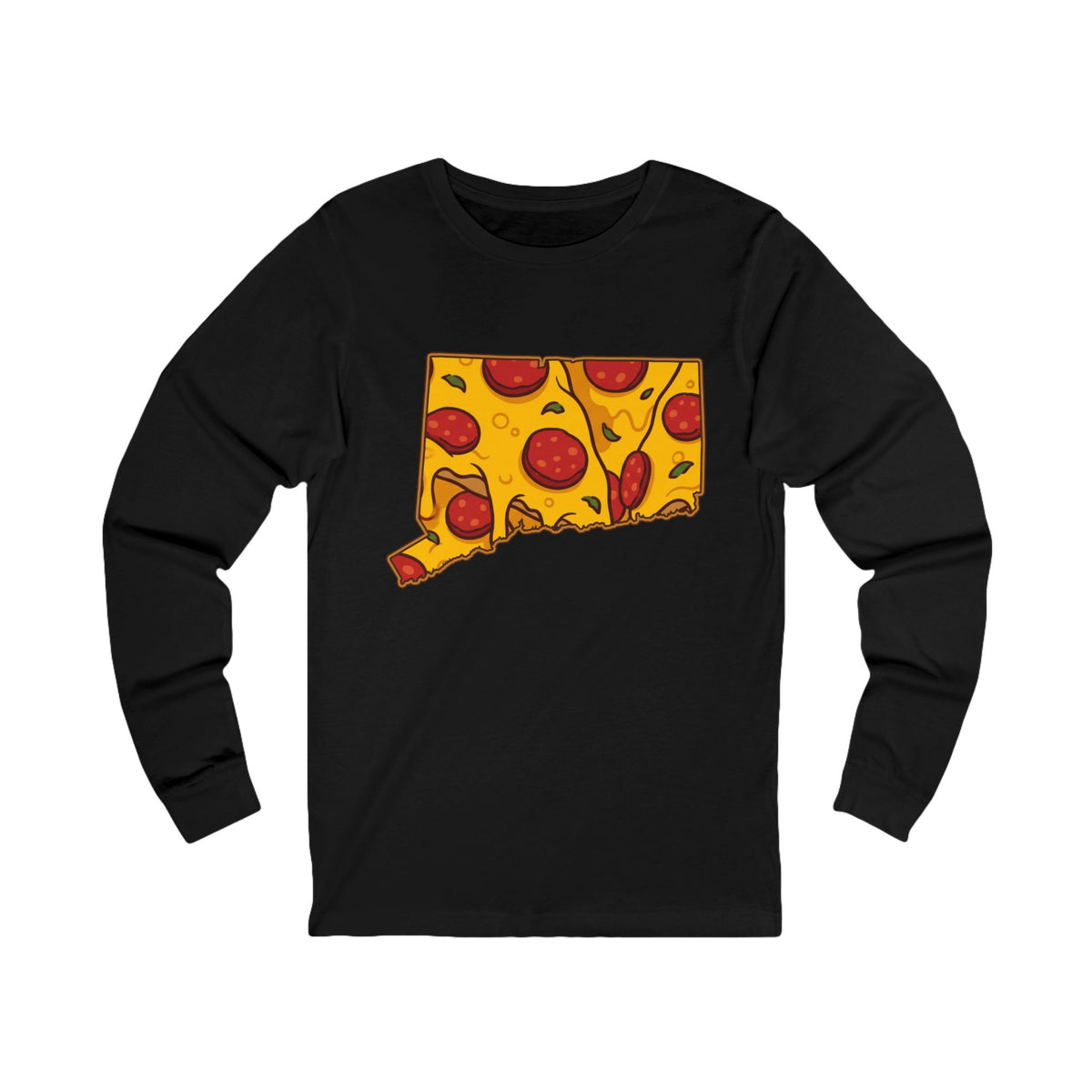 Connecticut Pizza Map Long Sleeve Tee