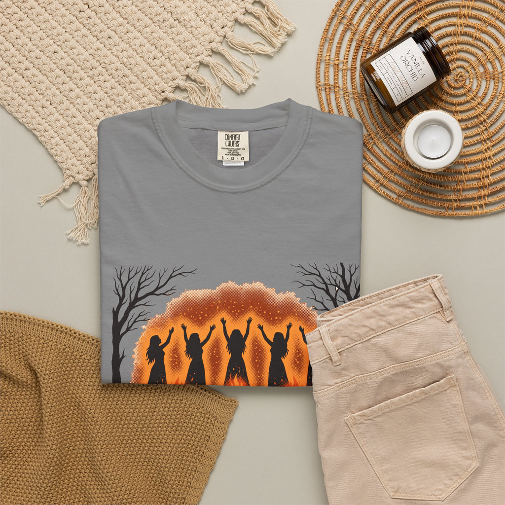 Women Dancing Around Bonfires Night Silhouettes T-Shirt