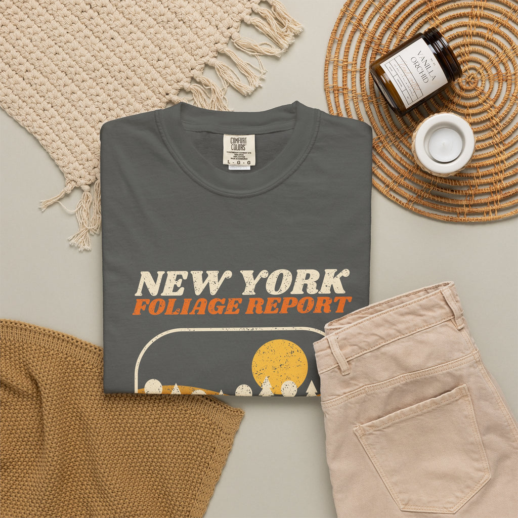 New York Foliage Report Retro Landscape T-Shirt
