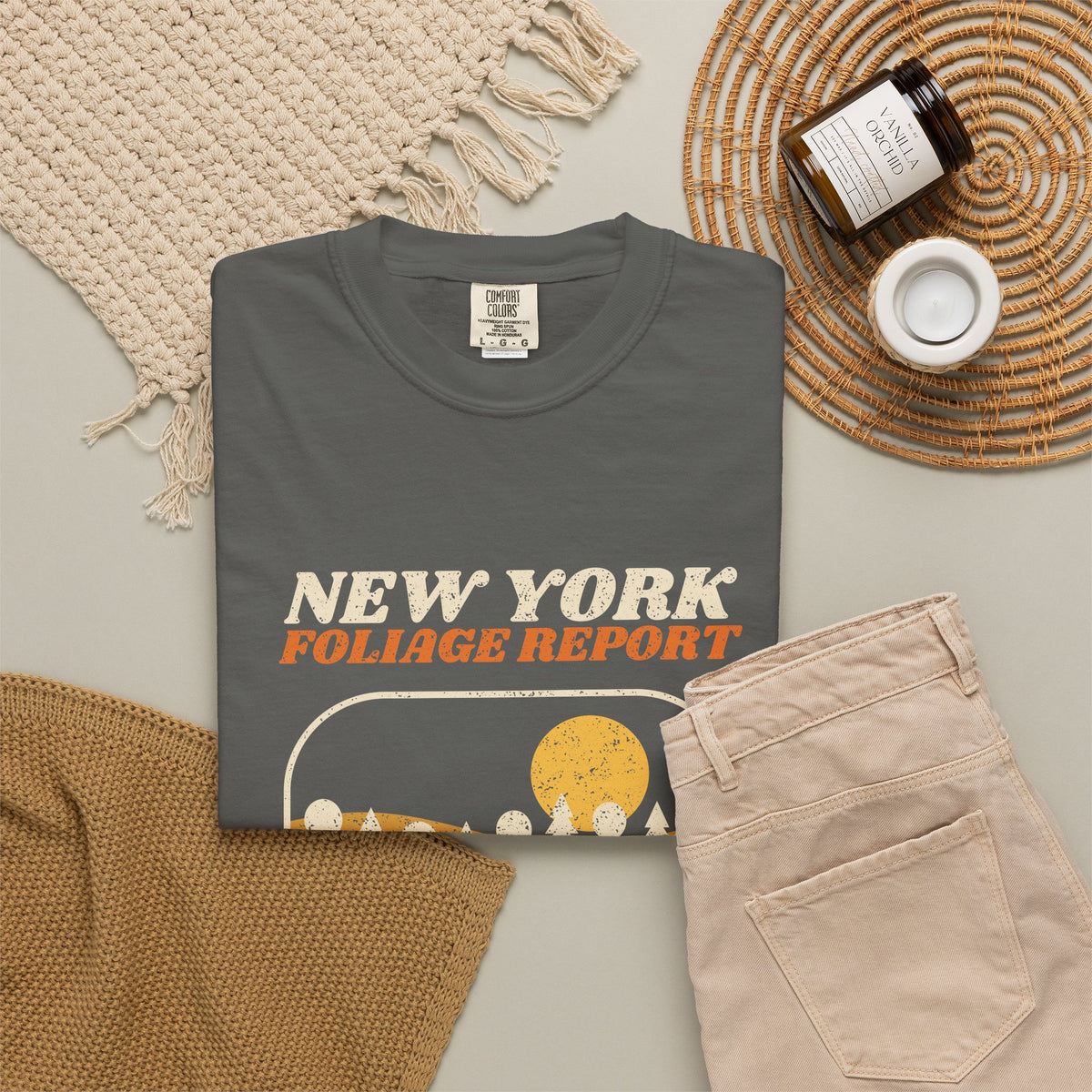 New York Foliage Report Retro Landscape T-Shirt
