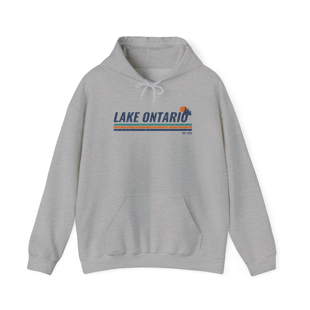 Lake Ontario Est 1656 Retro Stripe Hoodie