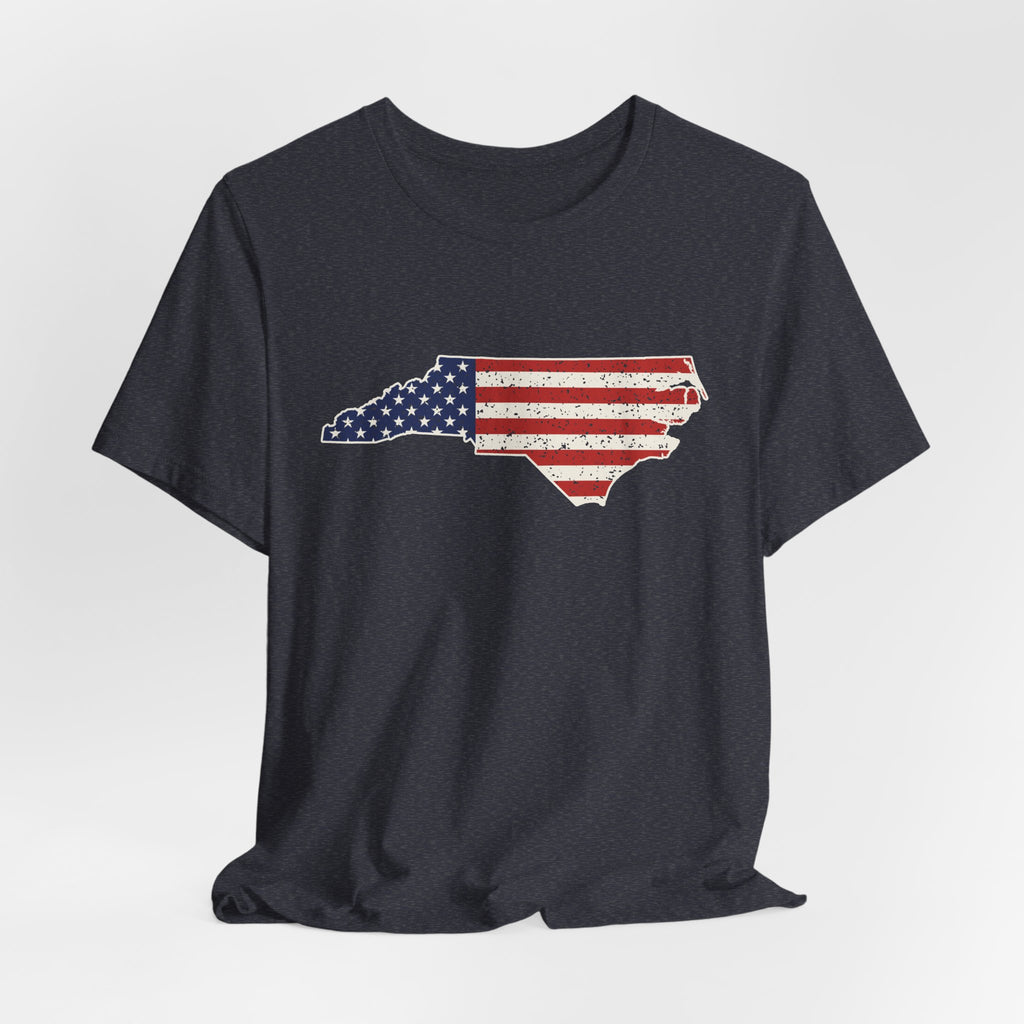 North Carolina American Flag Map T-Shirt