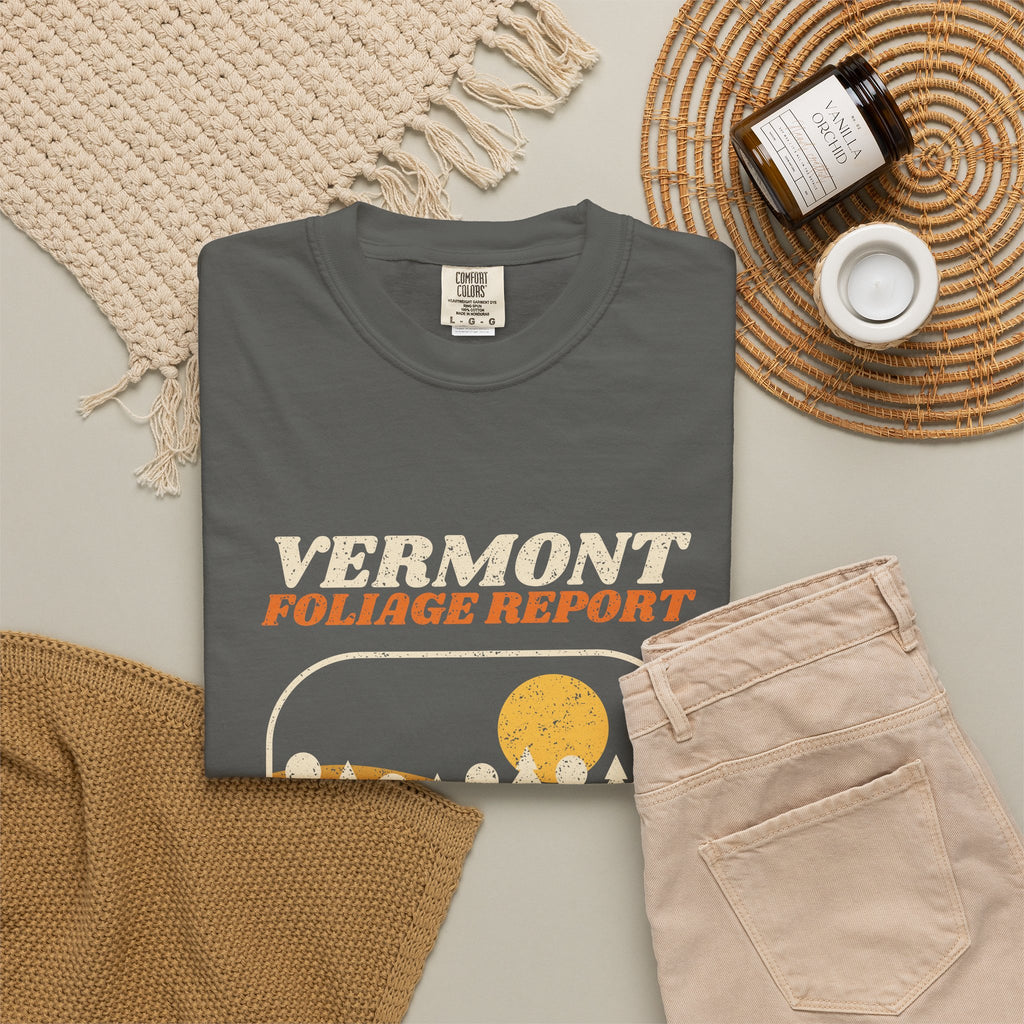 Vermont Foliage Report Retro Landscape T-Shirt