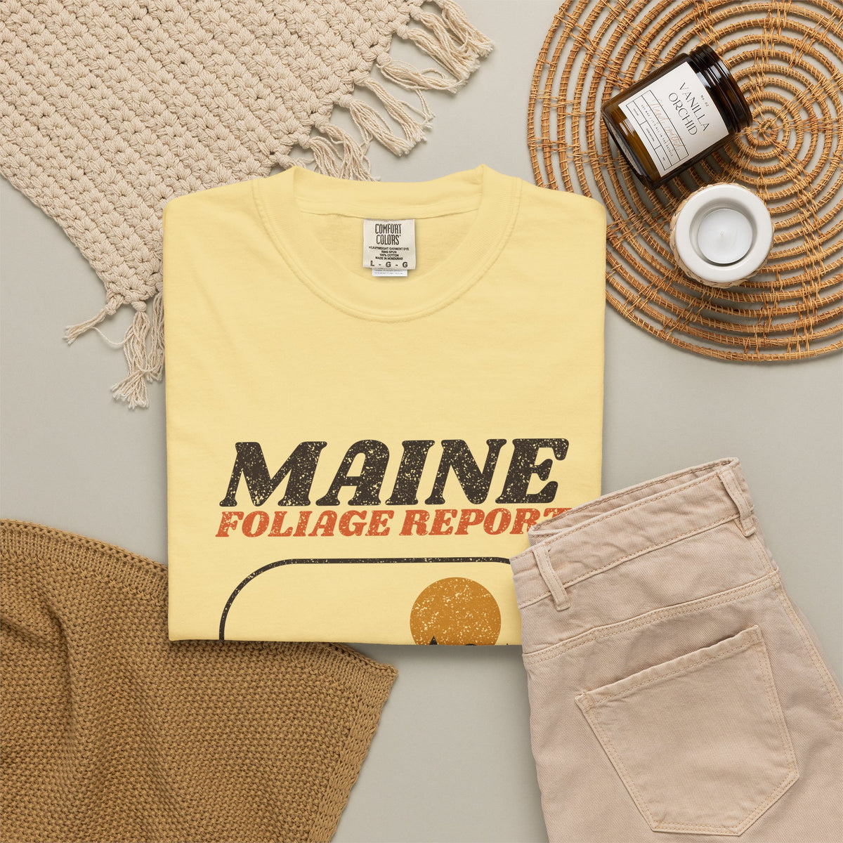 Maine Foliage Report Retro Landscape T-Shirt