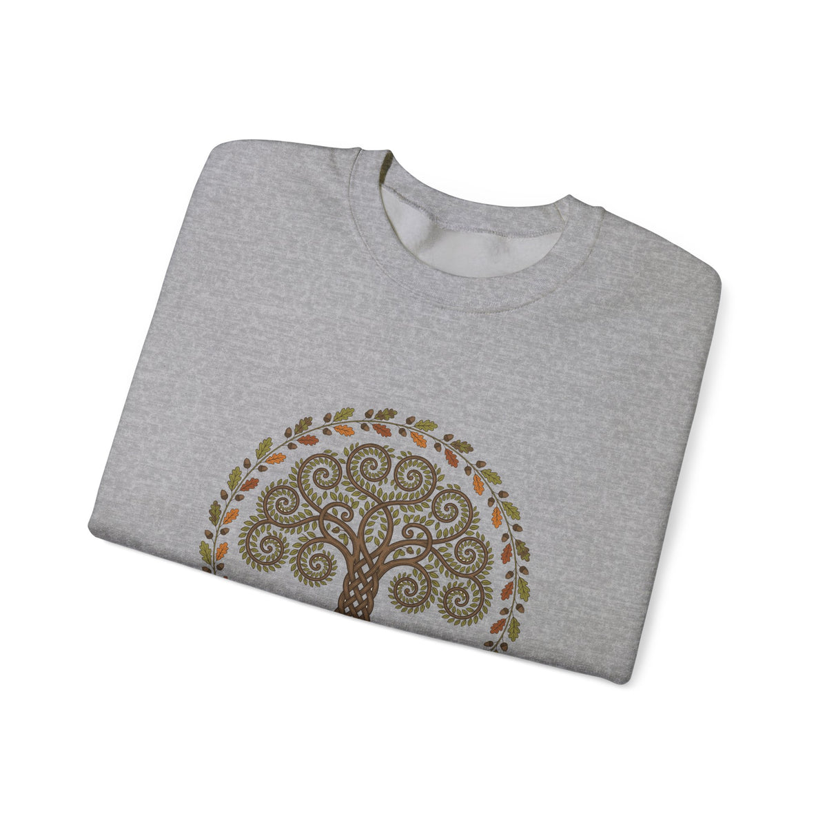 Celtic Tree of Life Autumn Oak Wreath Crewneck Sweatshirt