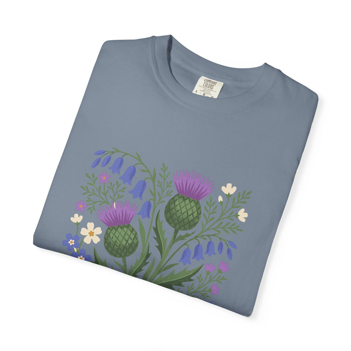 Scottish Thistle Floral Folk Art Bluebells T-Shirt