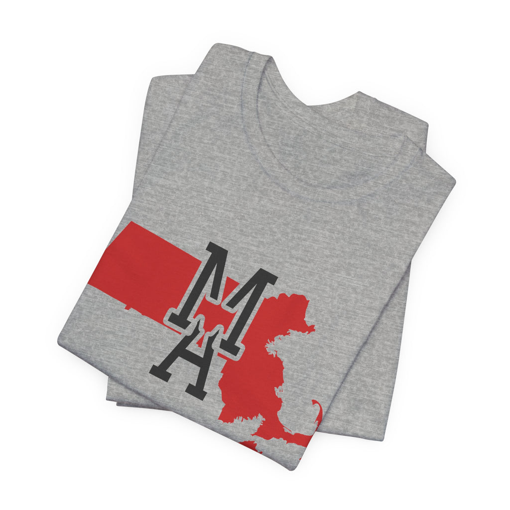 Massachusetts Varsity Monogram Map T-Shirt