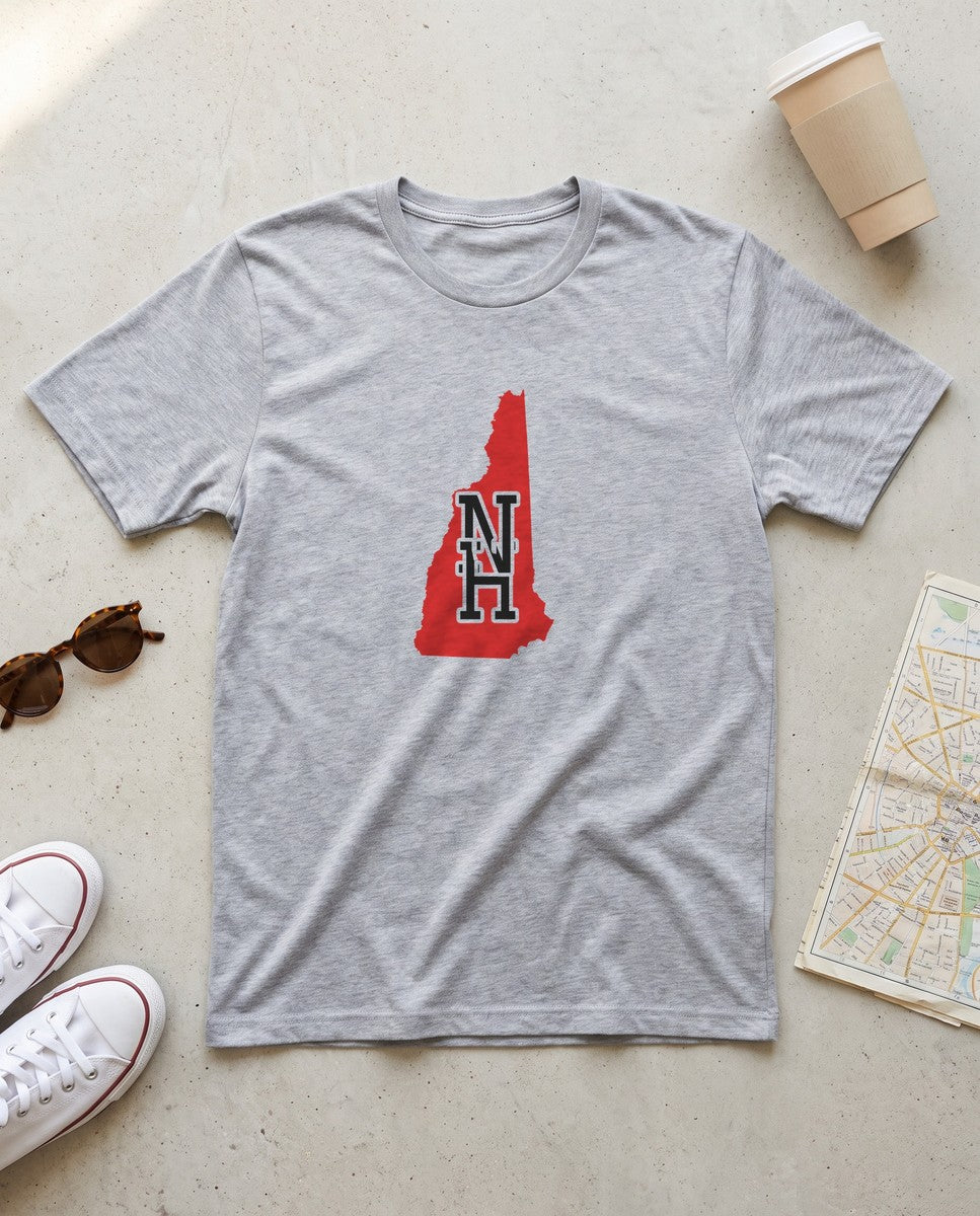 New Hampshire Varsity Monogram Map T-Shirt (photo)