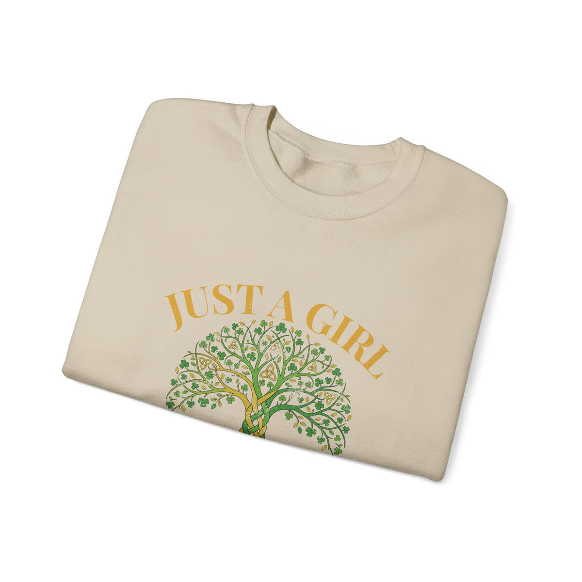 Just a Girl With Irish Roots Tree of Life Crewneck Sweatshirt