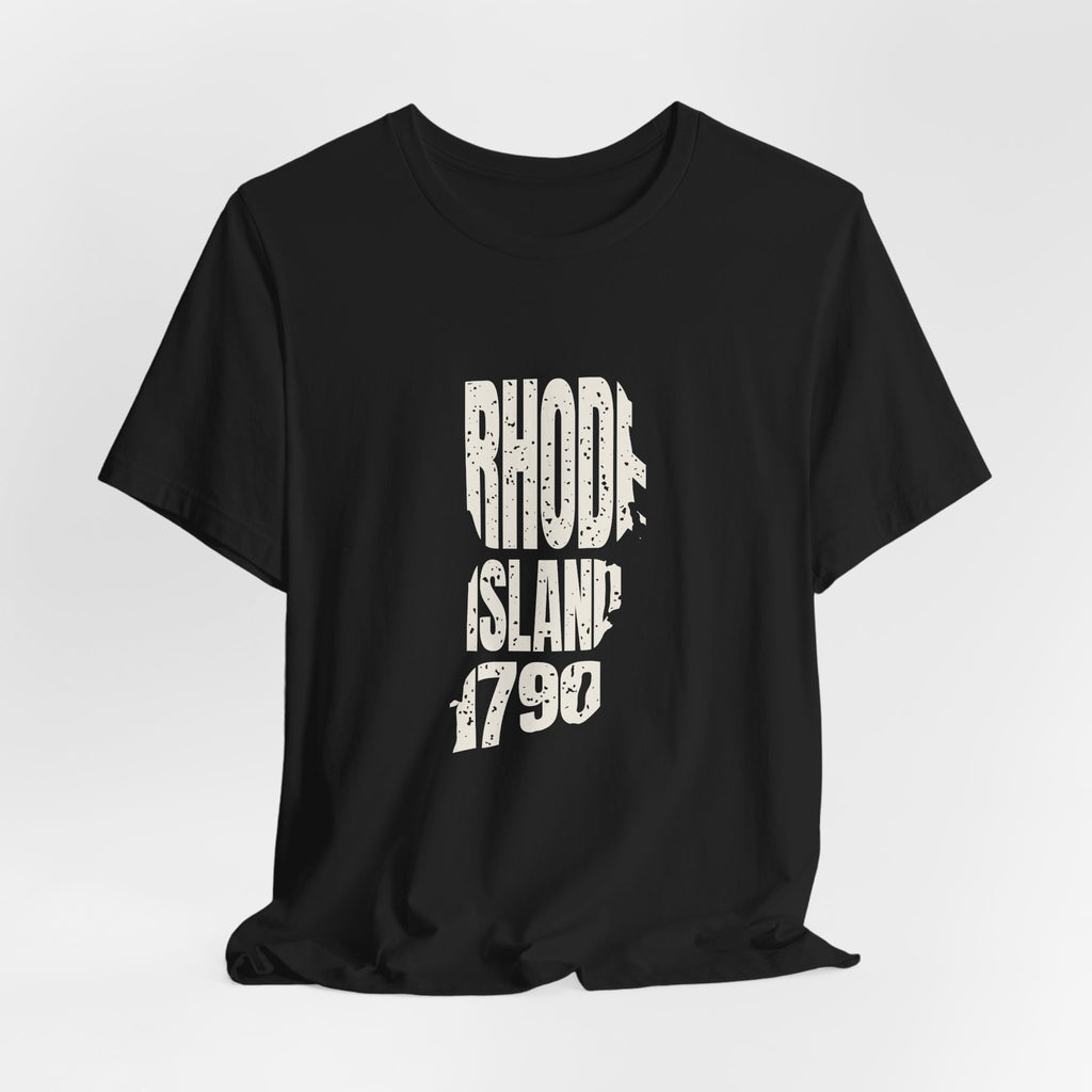 Rhode Island Vintage Letters Map T-Shirt