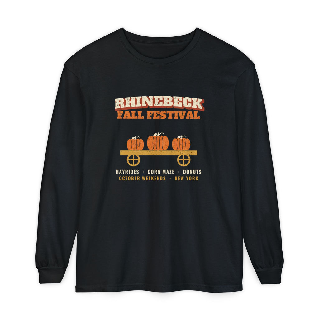 Rhinebeck New York Fall Festival Hay Wagon Long Sleeve Tee