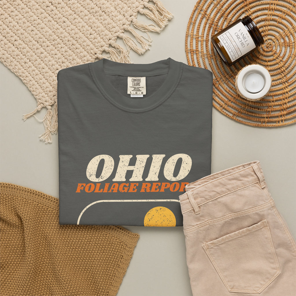 Ohio Foliage Report Retro Landscape T-Shirt