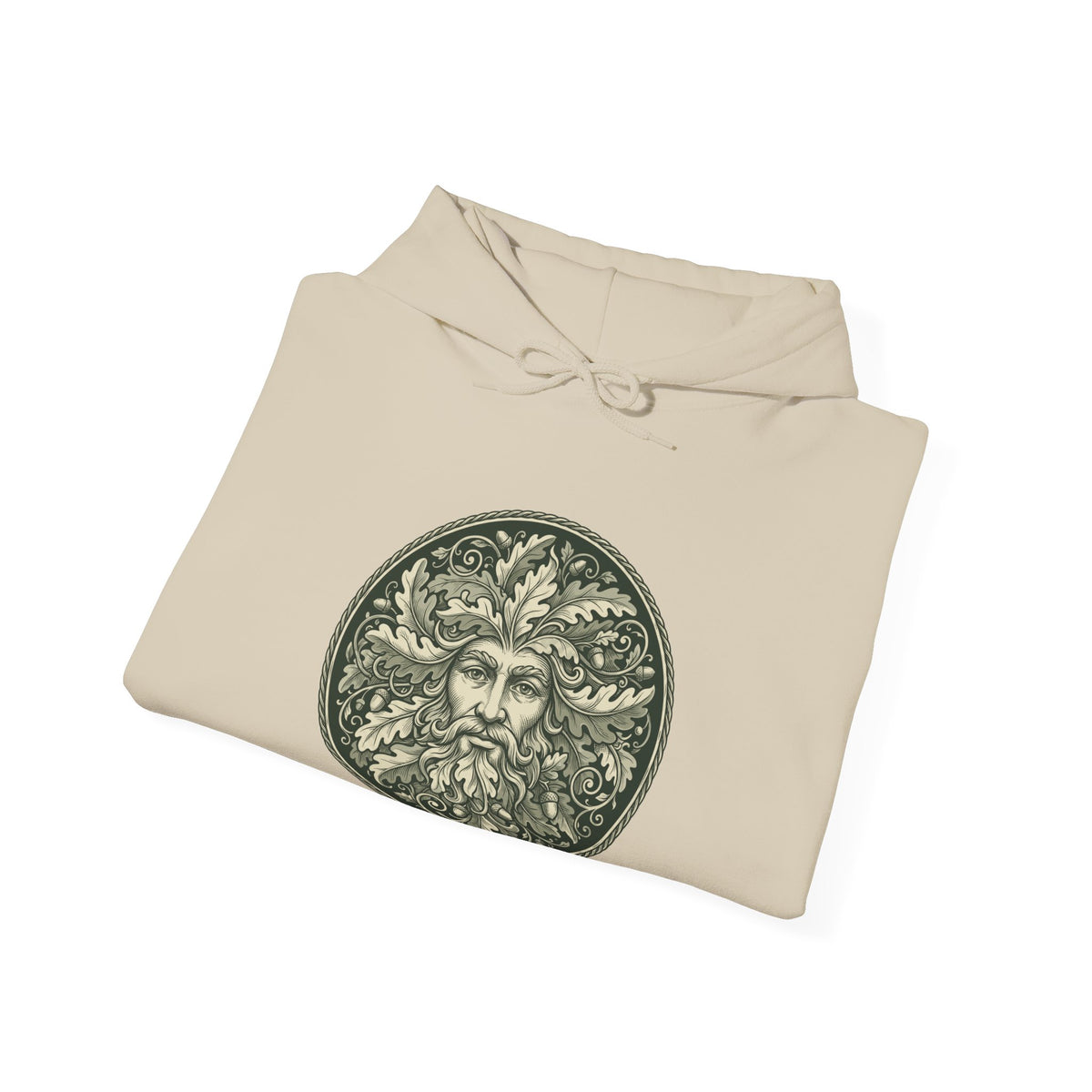 Green Man Oak Leaf and Acorn Medallion Hoodie