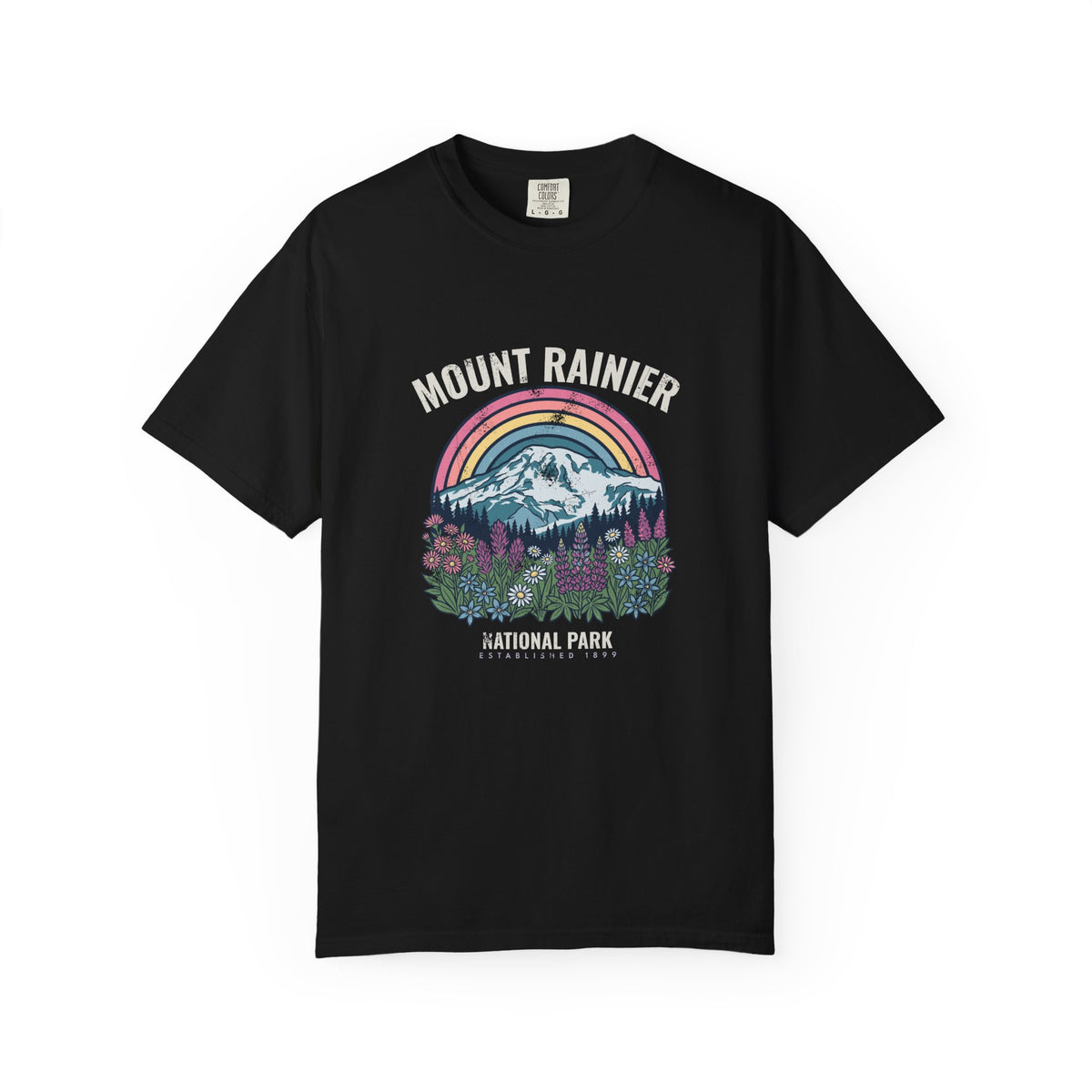 Mount Rainier National Park Wildflower Sunset T-Shirt