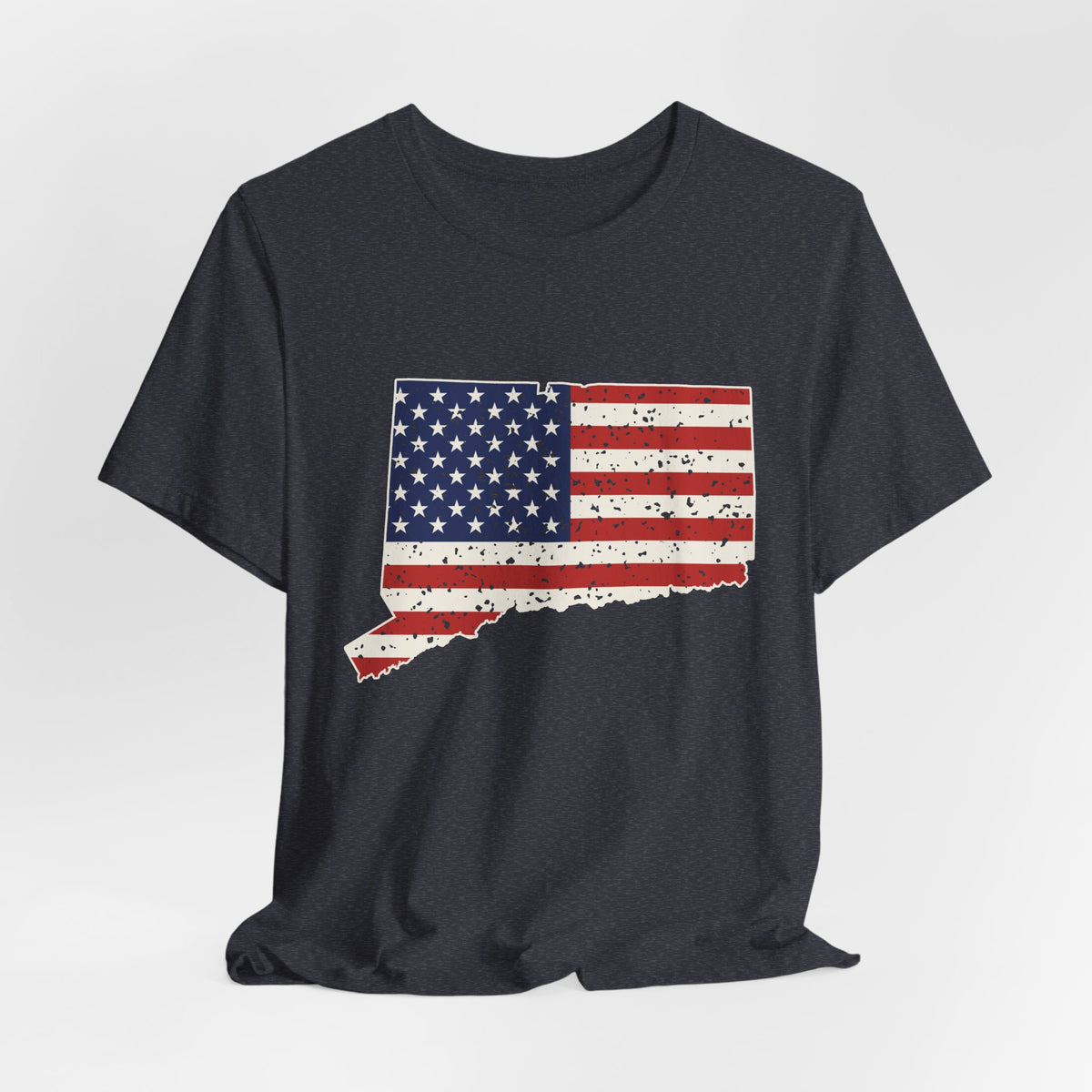 Connecticut American Flag Map T-Shirt