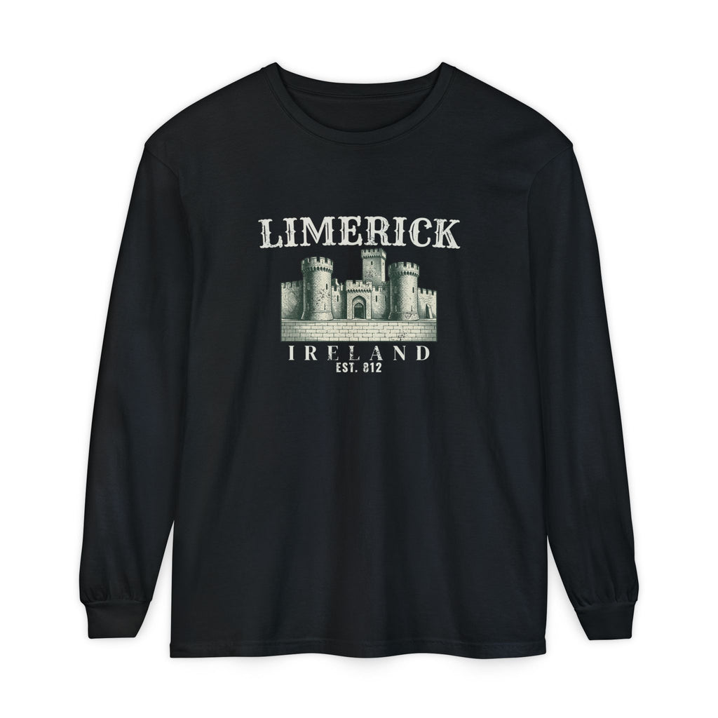 Limerick Ireland Est 812 Vintage Castle Long Sleeve Tee