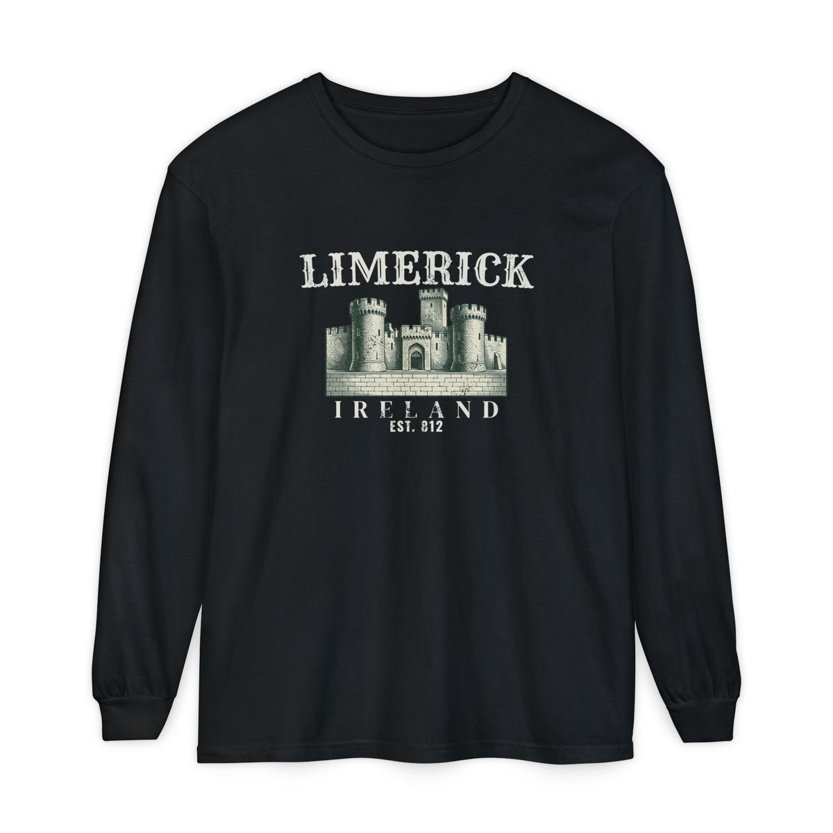 Limerick Ireland Est 812 Vintage Castle Long Sleeve Tee