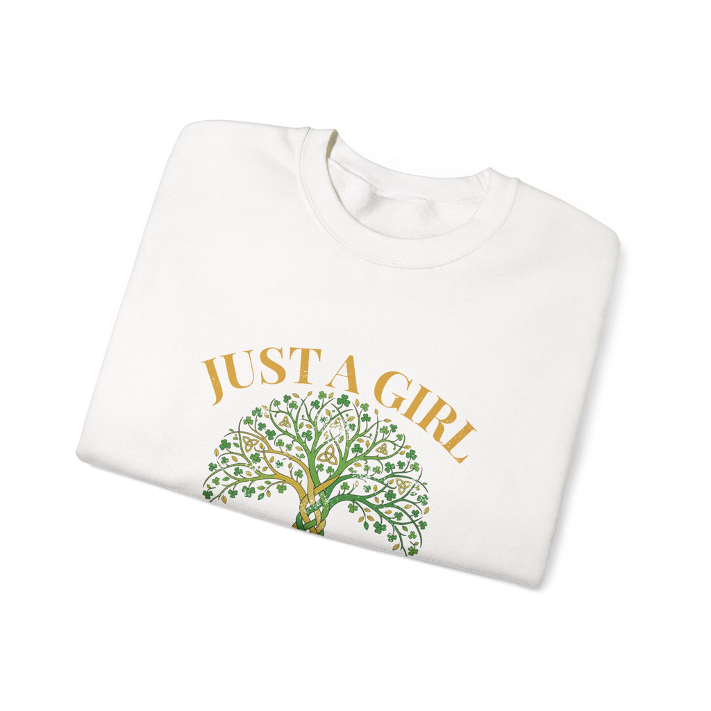 Just a Girl With Irish Roots Tree of Life Crewneck Sweatshirt