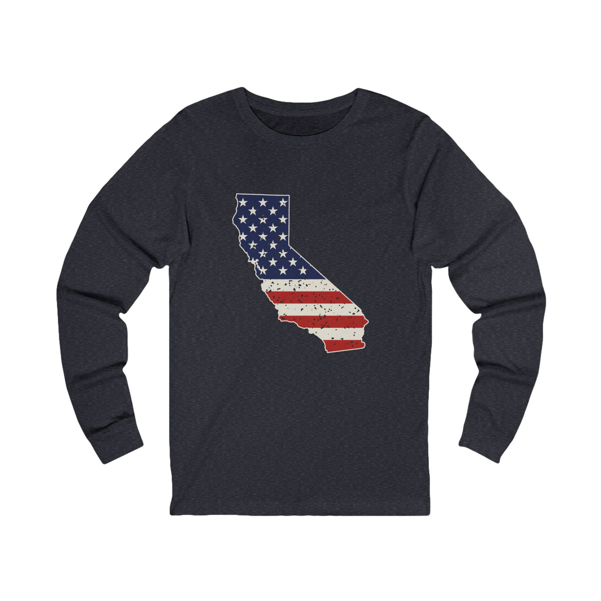 California American Flag Map Long Sleeve Tee