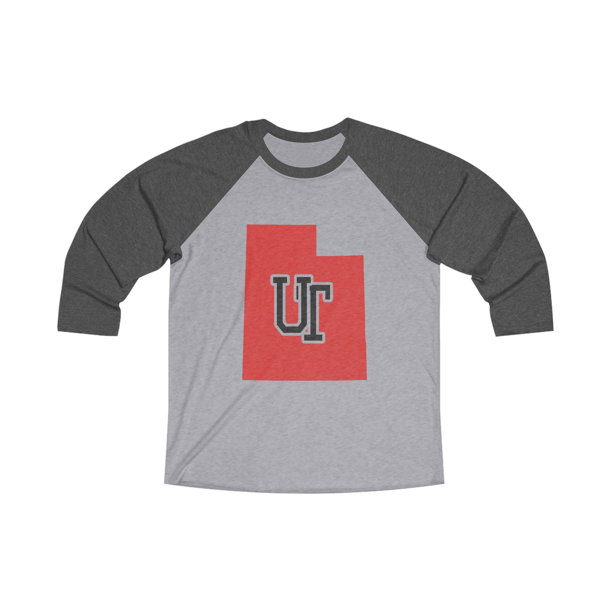 Utah Varsity Monogram Map Raglan 3/4 Sleeve Tee