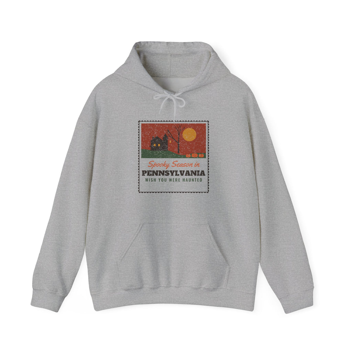 Spooky Season in Pennsylvania Haunted Postcard Hoodie