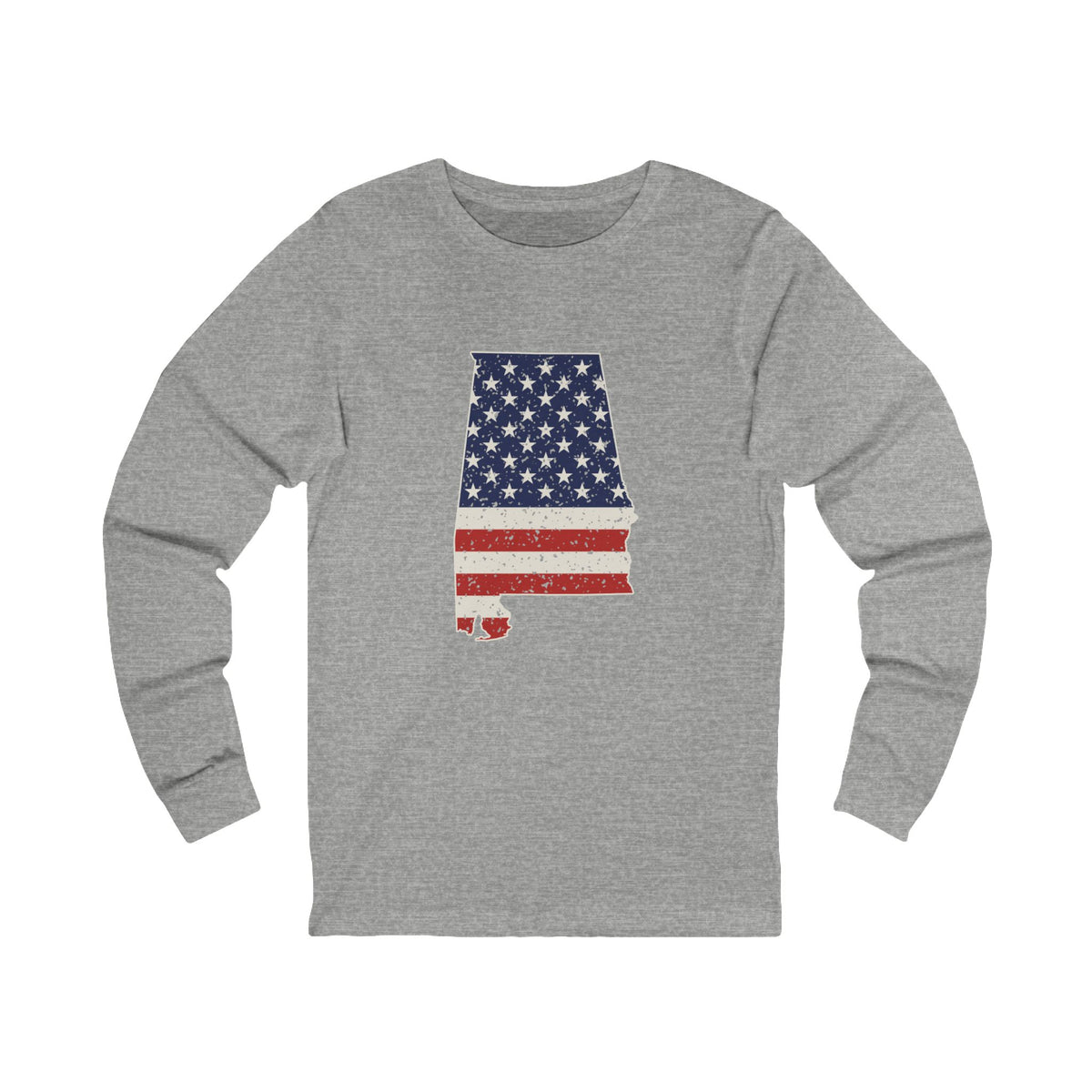 Alabama American Flag Map Long Sleeve Tee