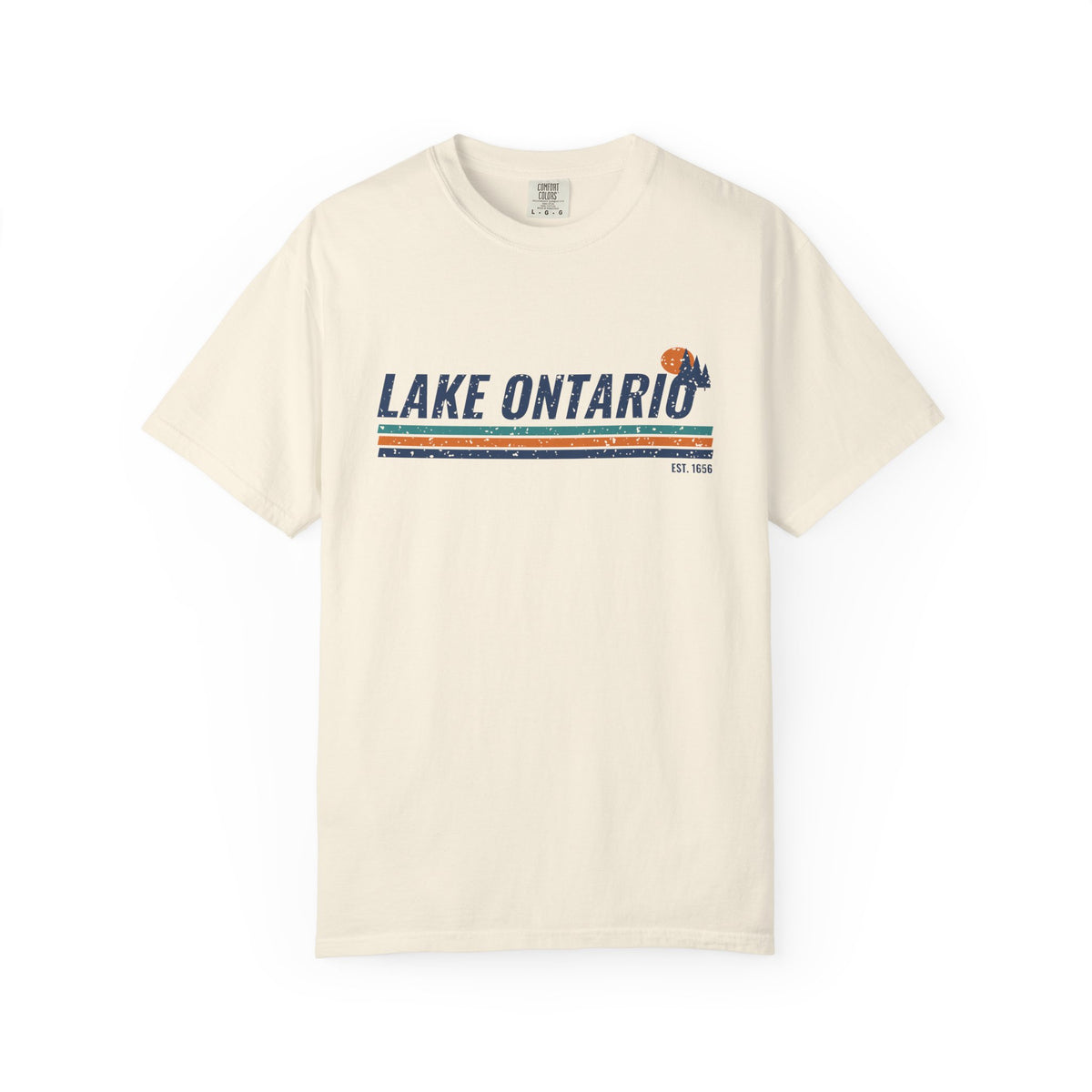 Lake Ontario Est 1656 Retro Stripe T-Shirt