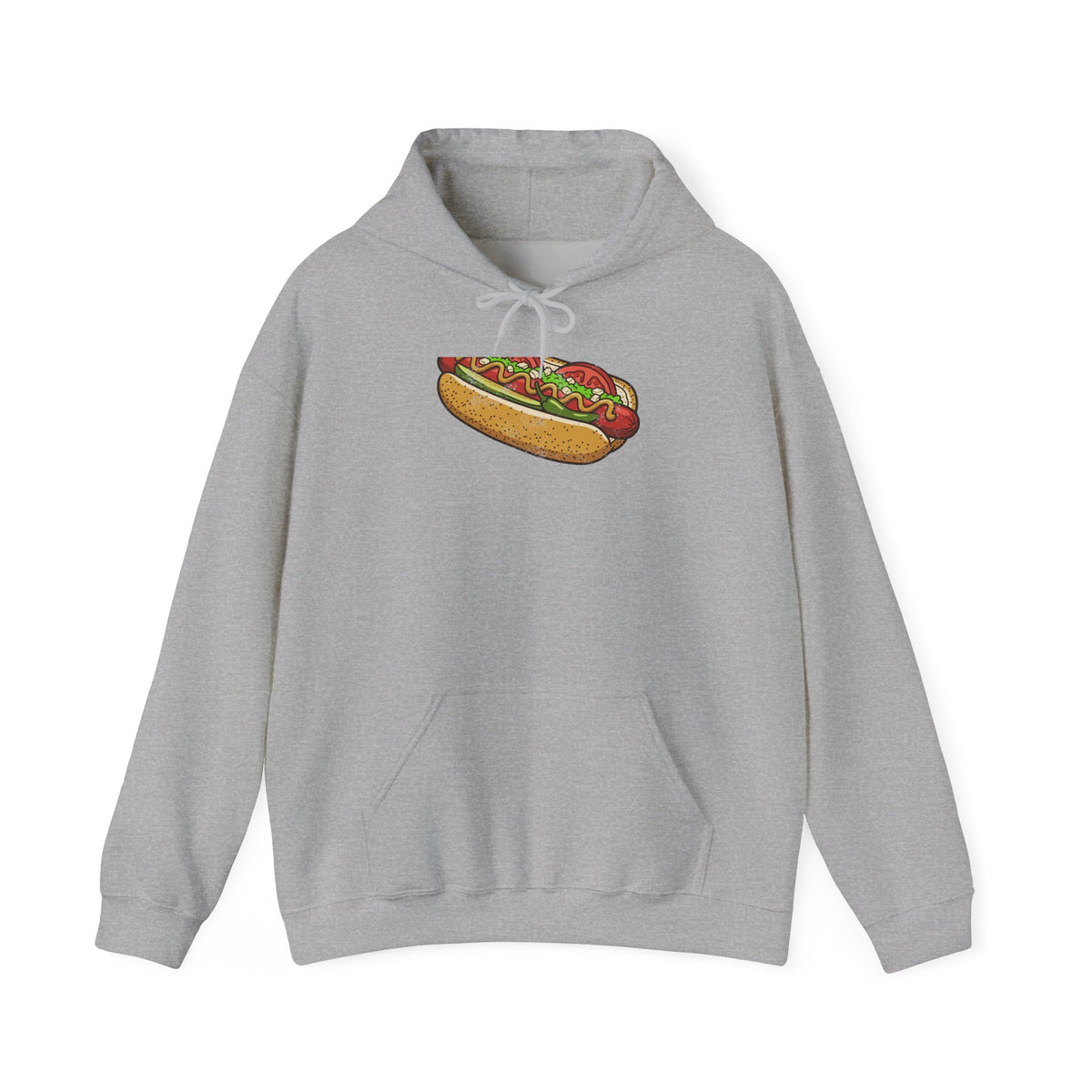 Chicago Style Hot Dog Retro Food Illustration Hoodie