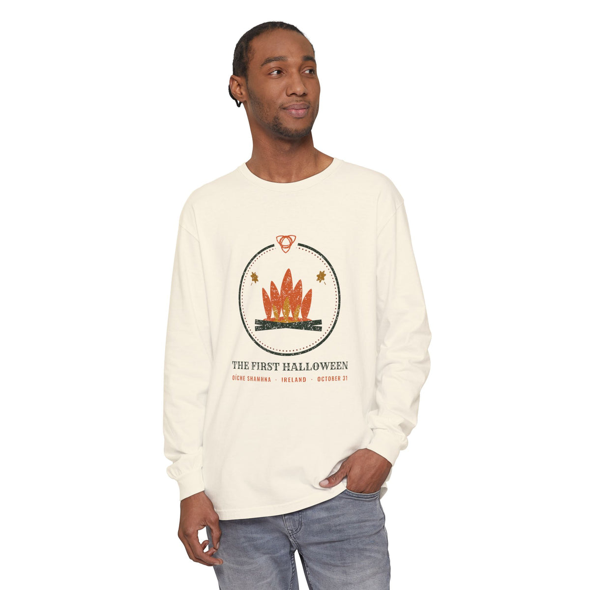 The First Halloween Oíche Shamhna Bonfire Long Sleeve Tee