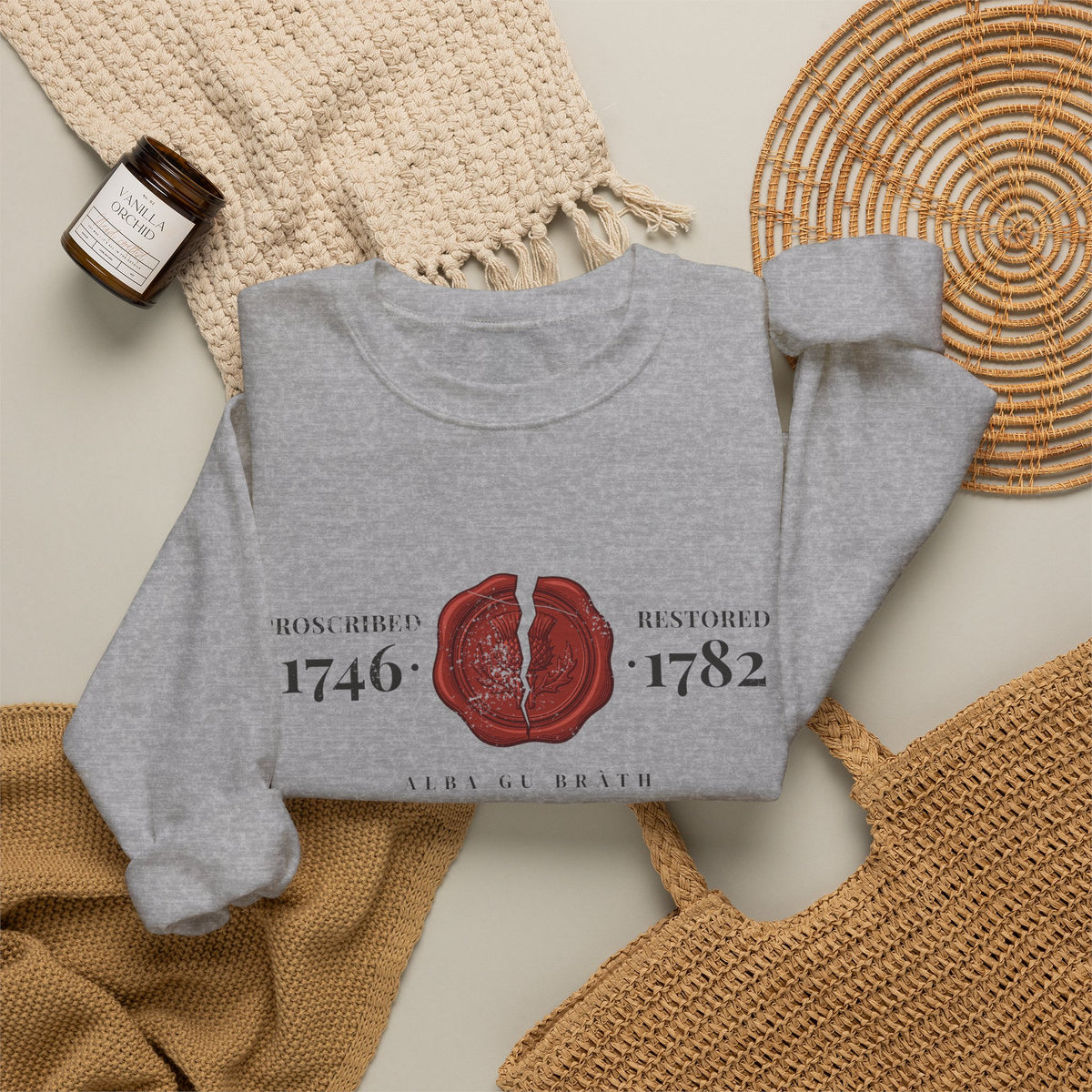 Proscribed 1746 Restored 1782 Alba Gu Bràth Thistle Seal Crewneck Sweatshirt