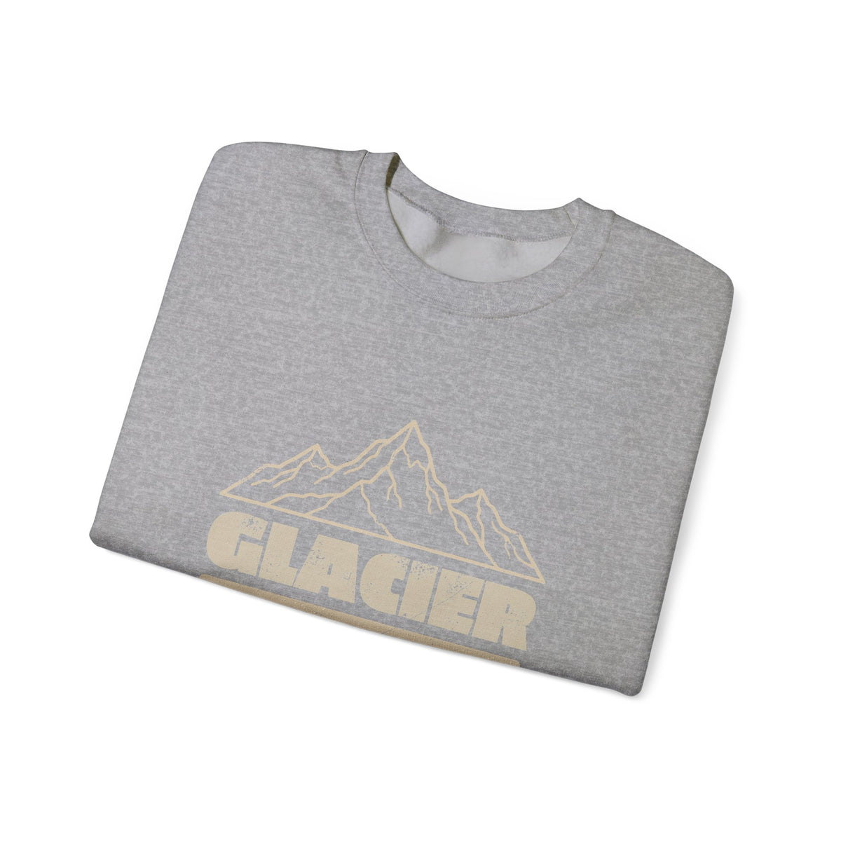 Glacier National Park Retro Mountain Stripes Crewneck Sweatshirt