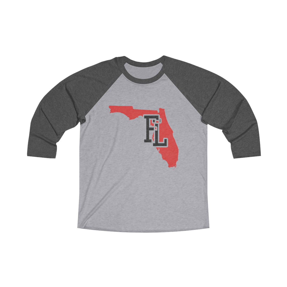 Florida Varsity Monogram Map Raglan 3/4 Sleeve Tee