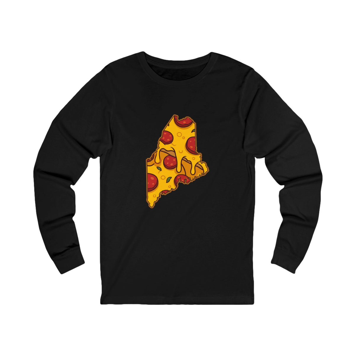 Maine Pizza Map Long Sleeve Tee