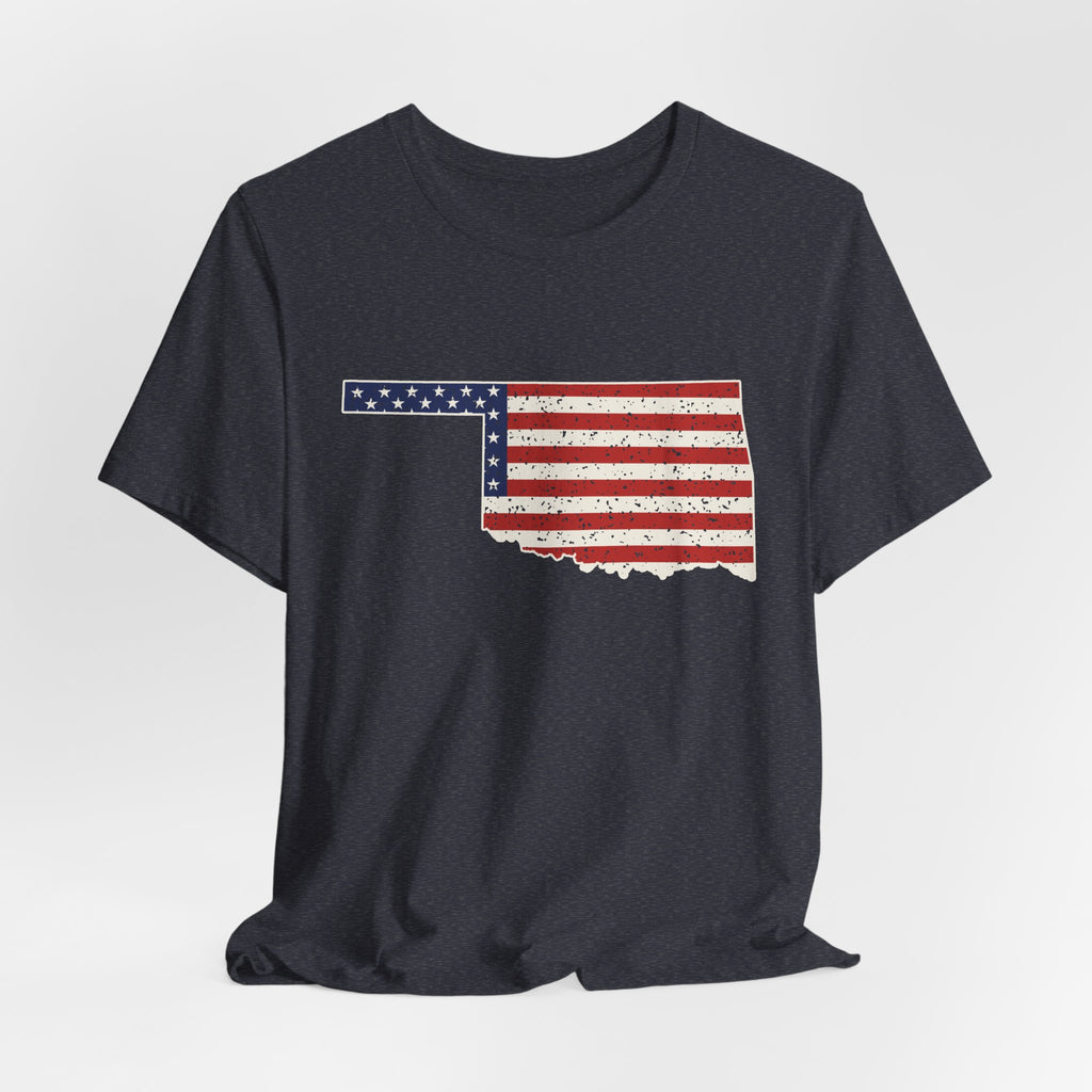 Oklahoma American Flag Map T-Shirt