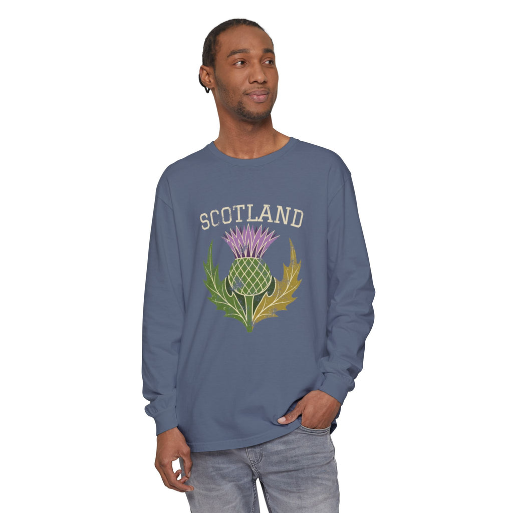 Scotland Thistle Vintage Emblem Long Sleeve Tee