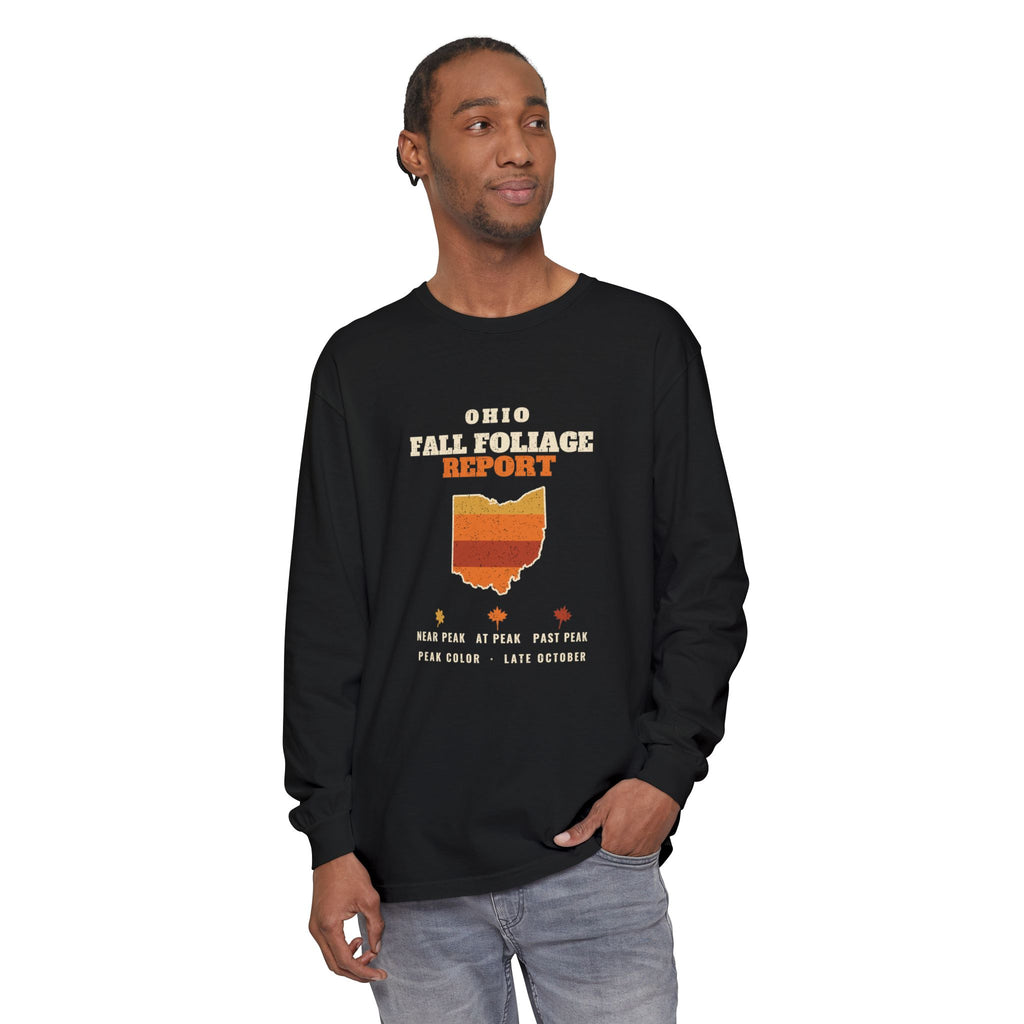 Ohio Fall Foliage Report Map Long Sleeve Tee