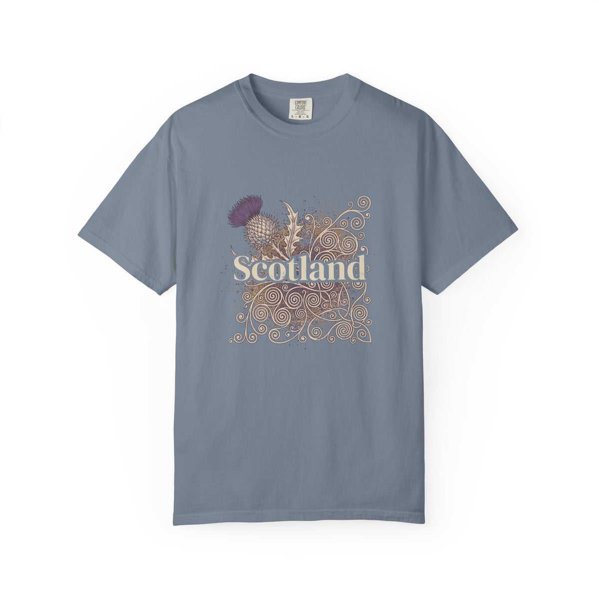 Scotland Thistle Celtic Scroll Paint Splatter T-Shirt