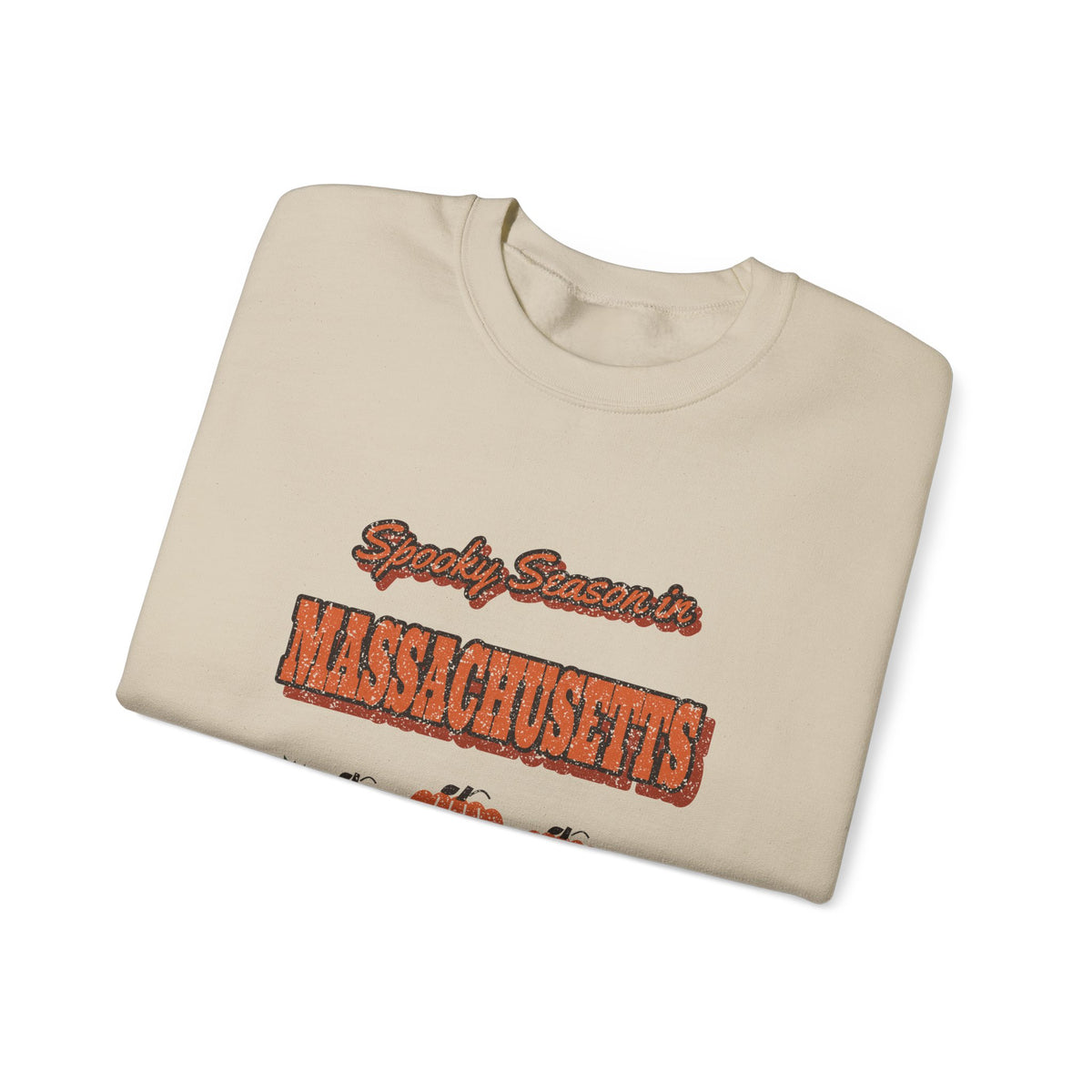 Spooky Season in Massachusetts Vintage Postcard Crewneck Sweatshirt